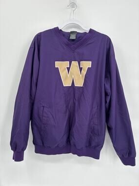 Pro Edge Washington Huskies Purple V-neck Windbreaker Jacket Mens M